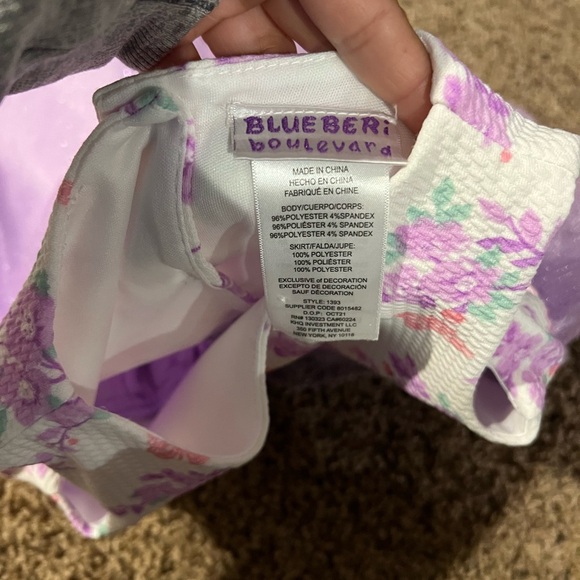 Blueberri Boulevard Girls Size 24 months Purple Floral Dress with Tulle and Coat - Picture 10 of 13